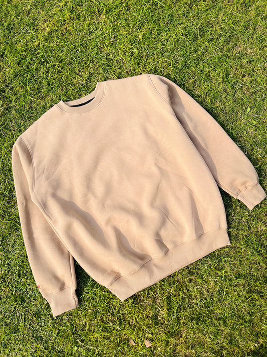 "Wings of Transformation" Embroidered Beige Sweatshirt